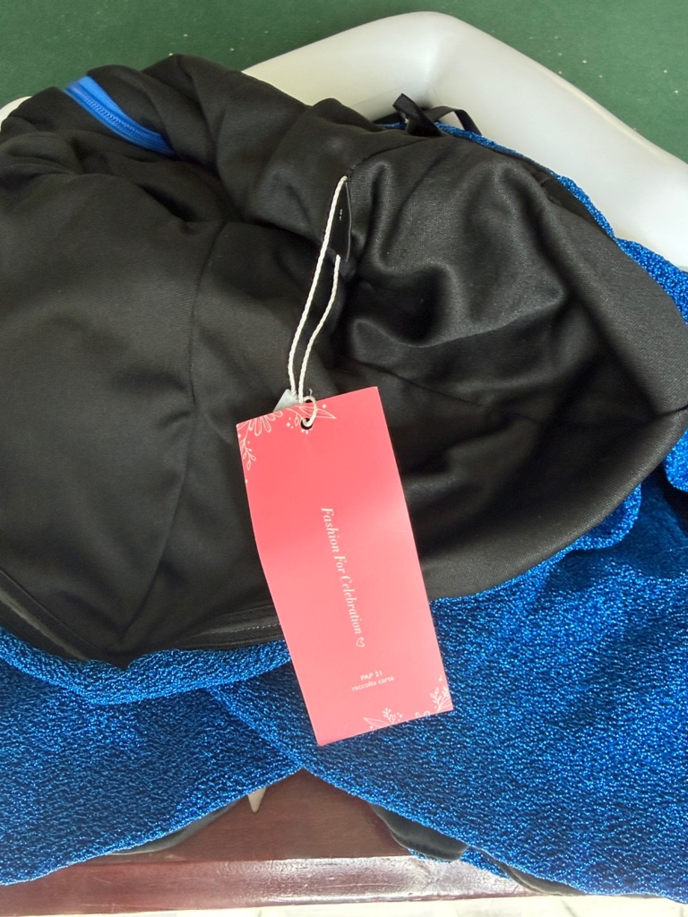 SHEIN Electric Blue One-Shoulder Draped Mini Dress CAJA # 1 E - Picture 6 of 8